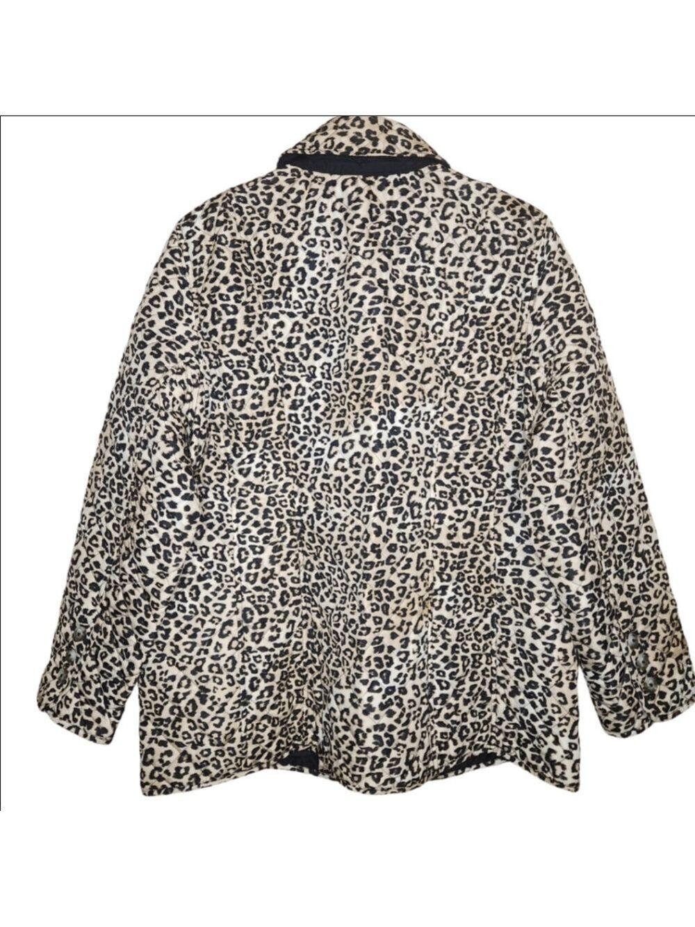 CHICO'S ANIMAL PRINT QUILTED LONG SLEEVE LIGHTWEIGHT JACKET COAT LIKE NEW XL - Picture 9 of 10